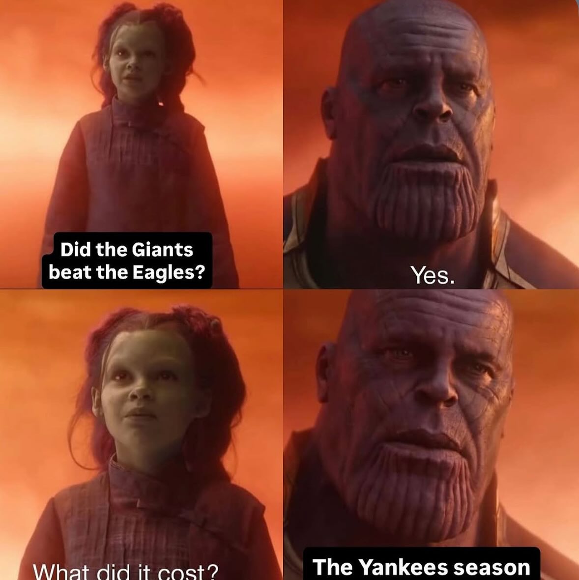 Yankees/Giants fans silver lining? Via @talkinyanks 
•
•
#yankees #yankeesbaseball #mlb #nygiants #mlbpostseason