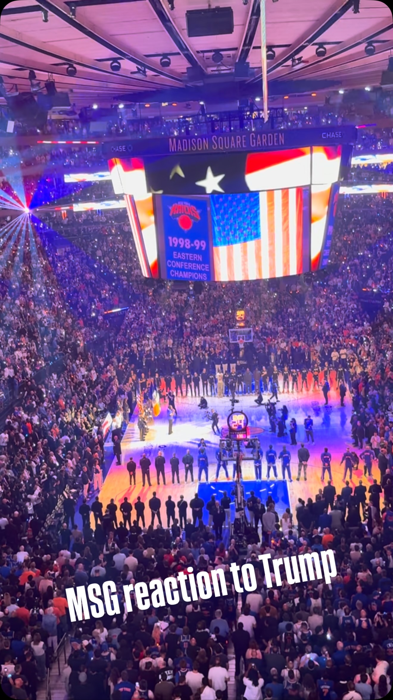 This was the reaction to Donald Trump at MSG last night. 
•
•
#donaldtrump #nbafinals #knicks #madisonsquaregarden #msg